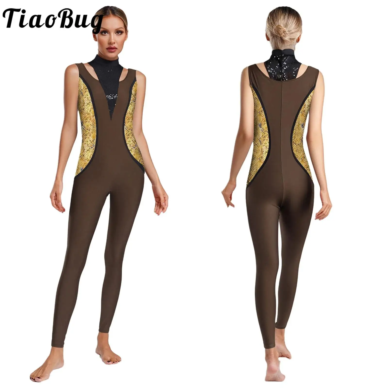 Women Rhythmic Gymnastics Unitard Ballet Dance Print Jumpsuit Performance Costume Sleeveless Sparkly Sequin Long Pants Bodysuit
Women Rhythmic Gymnastics Unitard Ballet Dance Print Jumpsuit Performance Costume Sleeveless Sparkly Sequin Long Pants Bodysuit