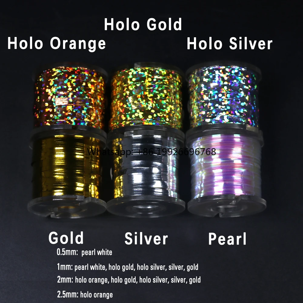 Spool Fly Tying Tinsel Flash Tape Pearl Holographic Orange Gold Silver Streamer Teaser Fly Tying Material factory 
Spool Fly Tying Tinsel Flash Tape Pearl Holographic Orange Gold Silver Streamer Teaser Fly Tying Material factory