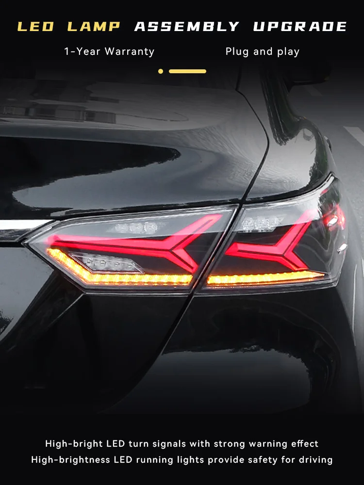 Автомобильные фары для Toyota Camry 2018-2023, задний фонарь в стиле «рыбья кость», проекционный объектив, задний фонарь, инструмент, автомобильные аксессуары
Автомобильные фары для Toyota Camry 2018-2023, задний фонарь в стиле «рыбья кость», проекционный объектив, задний фонарь, инструмент, автомобильные аксессуары