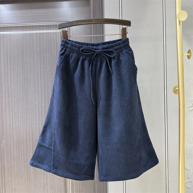 2025 Autumn/Winter New Corduroy Straight Leg Wide Leg Pants Women Elastic Waist Loose Casual Versatile Six Cropped Pants
2025 Autumn/Winter New Corduroy Straight Leg Wide Leg Pants Women Elastic Waist Loose Casual Versatile Six Cropped Pants