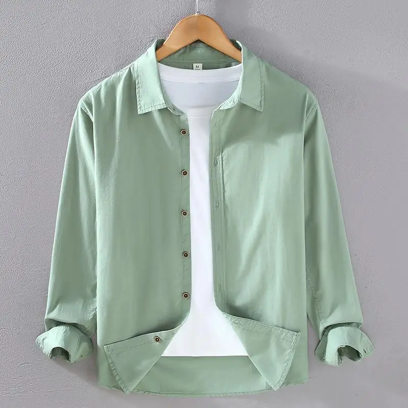 Thin Long White Shirt for Men Japanese Style Cotton Polyester Blend Casual Business Inner Wear Single Color Pattern
Thin Long White Shirt for Men Japanese Style Cotton Polyester Blend Casual Business Inner Wear Single Color Pattern