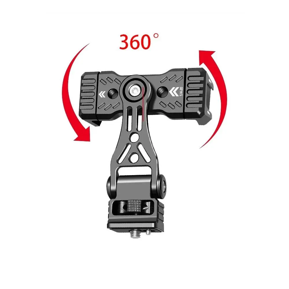 Multi-functional Camera Phone Clamp 360° Rotatable 1/4'' Screw Cell Phone Tripod Clamp Vertical Shooting Cold Shoe Mount
Multi-functional Camera Phone Clamp 360° Rotatable 1/4'' Screw Cell Phone Tripod Clamp Vertical Shooting Cold Shoe Mount