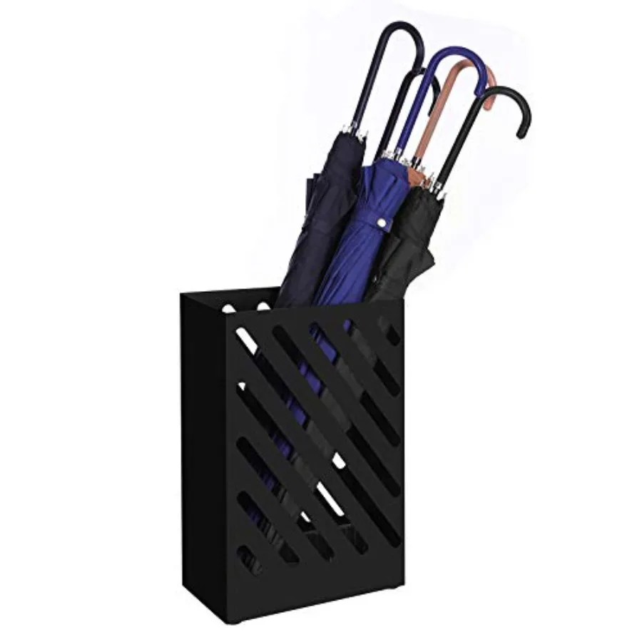 Metal Umbrella Stand, Rectangular Umbrella Holder Rack, with a Removable Drip Tray, 4 Hooks, Hollow-Out Design, for Entryway, O
Metal Umbrella Stand, Rectangular Umbrella Holder Rack, with a Removable Drip Tray, 4 Hooks, Hollow-Out Design, for Entryway, O