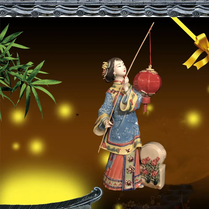 Shiwan doll home jewelry classical ladies ornament creative full house auspicious
Shiwan doll home jewelry classical ladies ornament creative full house auspicious