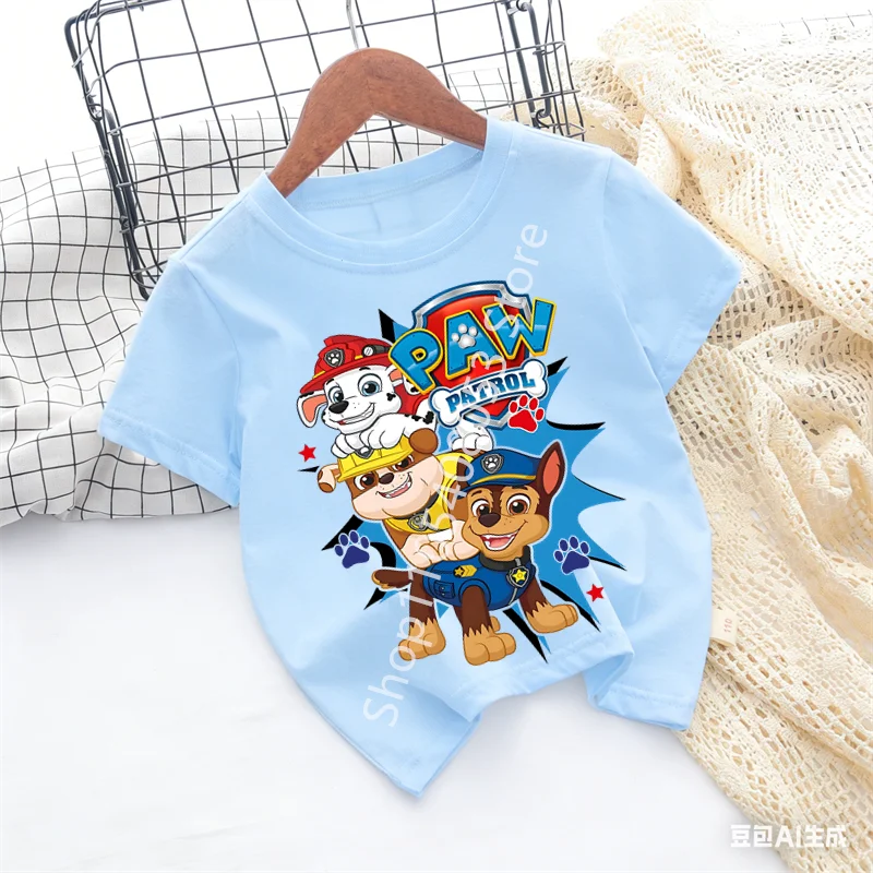 PAW Patrol Children Short Sleeve T-shirt Cartoon Chase Skye Print Pullover Boys Girls Summer Breathable Casual Cotton Tops Gifts
PAW Patrol Children Short Sleeve T-shirt Cartoon Chase Skye Print Pullover Boys Girls Summer Breathable Casual Cotton Tops Gifts