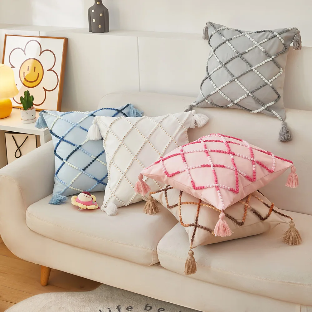 Nordic Geometric Patchwork Cushion Cover Tassel Splicing Pillow Case Gradient Color Modern Light Luxury Decorative Pillow Covers
Nordic Geometric Patchwork Cushion Cover Tassel Splicing Pillow Case Gradient Color Modern Light Luxury Decorative Pillow Covers