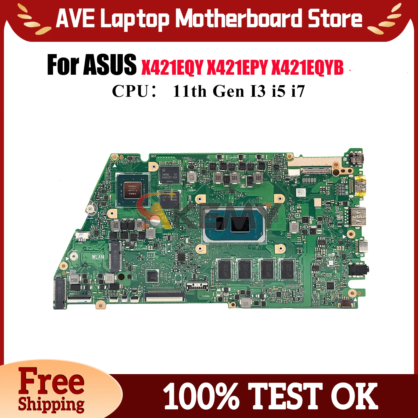 X421EQ Материнская плата для ноутбука ASUS K433E V433E R421E X421EPY X421EQYB X421EQY X421E ADOL14EA I421E Материнская плата 11-го поколения I3 i5 i7 U
X421EQ Материнская плата для ноутбука ASUS K433E V433E R421E X421EPY X421EQYB X421EQY X421E ADOL14EA I421E Материнская плата 11-го поколения I3 i5 i7 U
