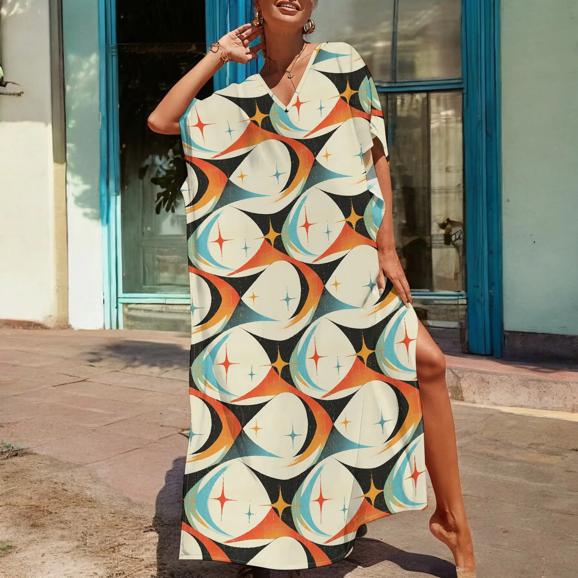 Afrocentric Plus Size Dress Retro Geometric Print V-Neck Loose Fit 3XL Casual or Festival Wear
Afrocentric Plus Size Dress Retro Geometric Print V-Neck Loose Fit 3XL Casual or Festival Wear