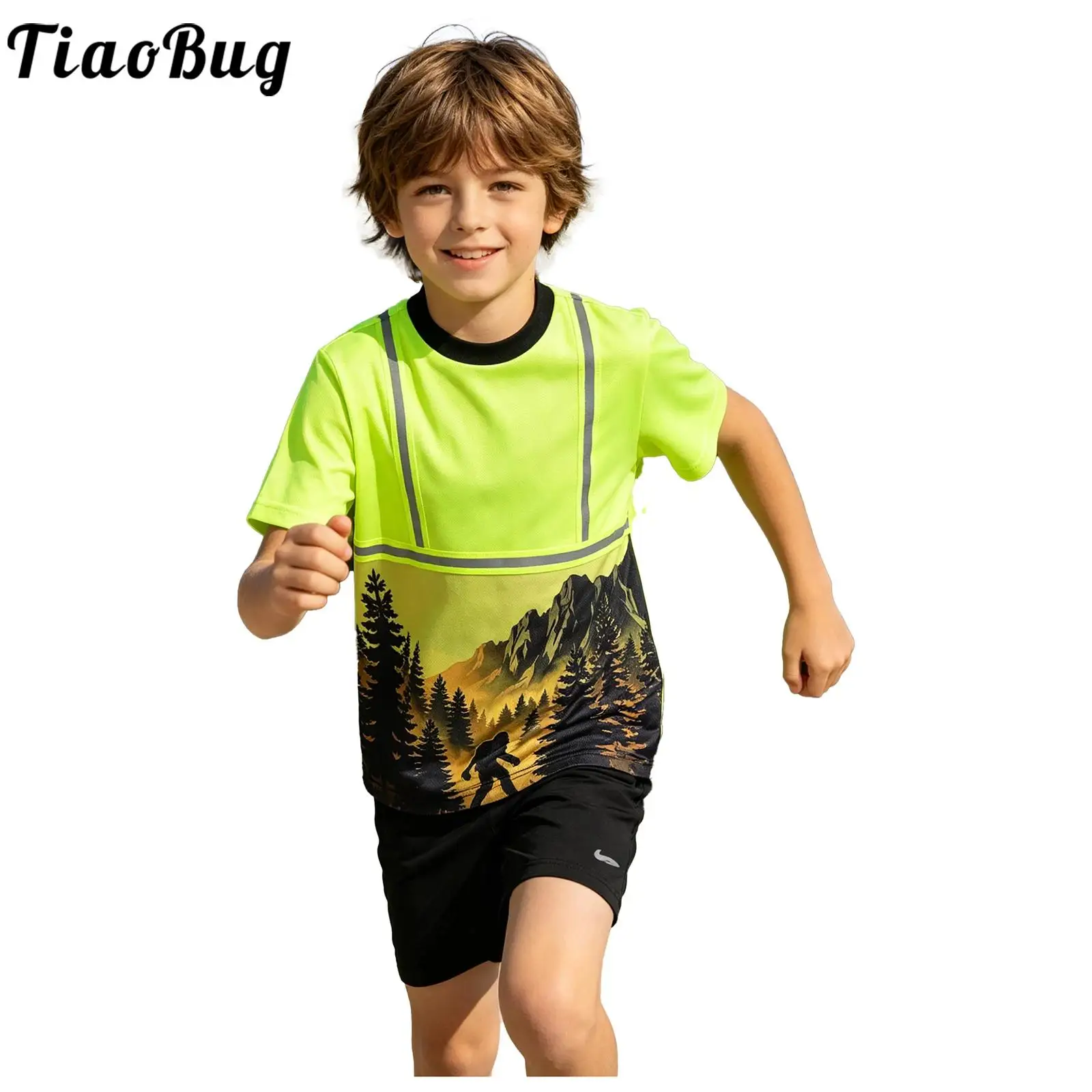 Kids Boys Girls High Visibility Safety Shirt Short Sleeve Printed T-shirt Quick-drying Athletic Tops for Sports Running Cycling
Kids Boys Girls High Visibility Safety Shirt Short Sleeve Printed T-shirt Quick-drying Athletic Tops for Sports Running Cycling