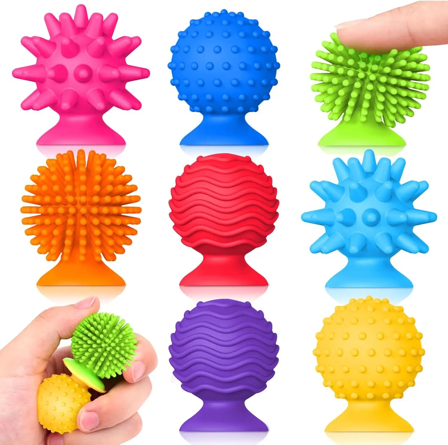 Textured Suction Cup Fidget Toys for Kids and Adults - 8 Pack Sensory Stress Relief Tools
Textured Suction Cup Fidget Toys for Kids and Adults - 8 Pack Sensory Stress Relief Tools