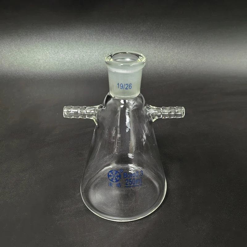 FAPE Filtering flask with side tubulature 5mL-25mL-1000mL 19/26, Triangle flask with double upper side tube, Erlenmeyer bottle
FAPE Filtering flask with side tubulature 5mL-25mL-1000mL 19/26, Triangle flask with double upper side tube, Erlenmeyer bottle
