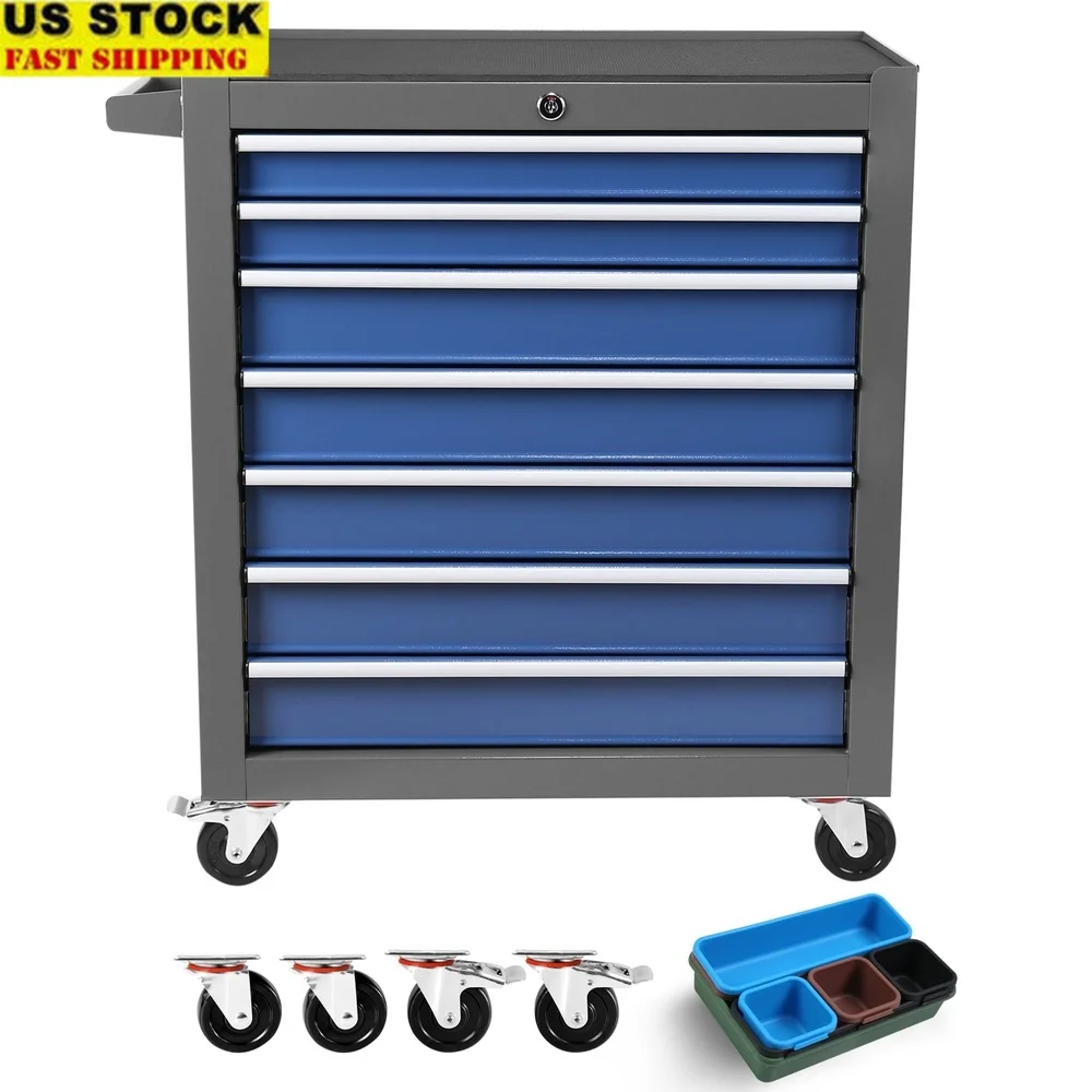 Rolling Tool Chest with 7-Drawer Tool Box Multifunctional Mechanic Storage Cart Portable Steel Tool Organizer Garage Workshop
Rolling Tool Chest with 7-Drawer Tool Box Multifunctional Mechanic Storage Cart Portable Steel Tool Organizer Garage Workshop