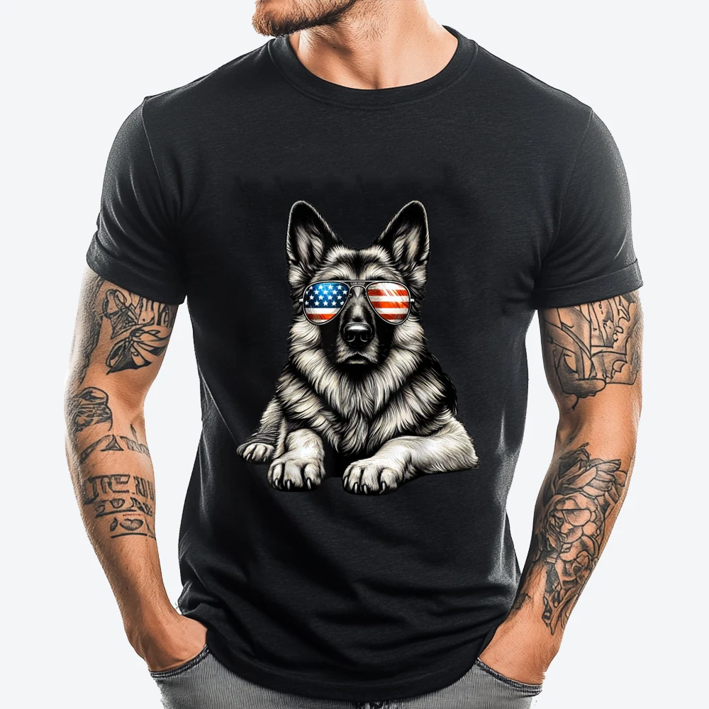 German Shepherd American Flag Sunglasses Patriotic Graphic Shirts Student Men's Clothing Christmas
German Shepherd American Flag Sunglasses Patriotic Graphic Shirts Student Men's Clothing Christmas