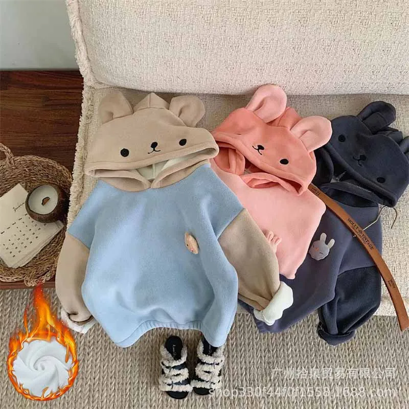 Girls Padded Thickened Sweatshirt Coat Boys Fleece Pullover Winter Warm Clothes Children Cartoon Hooded Outerwear Casual Tops
Girls Padded Thickened Sweatshirt Coat Boys Fleece Pullover Winter Warm Clothes Children Cartoon Hooded Outerwear Casual Tops