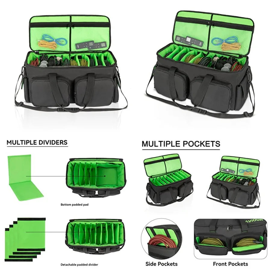 DJ Cable File Bag, Detachable Padded Bottom and Adjustable Dividers, Stores Music, Audio, and Visual Cabling, Portable Travel S
DJ Cable File Bag, Detachable Padded Bottom and Adjustable Dividers, Stores Music, Audio, and Visual Cabling, Portable Travel S