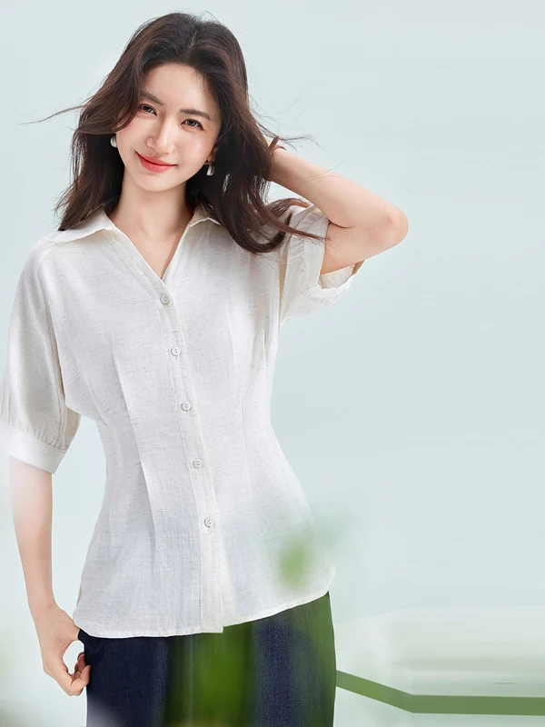 Fashionable Elegant Short Sleeve Shirt Women's Top Summer New High End Hong Kong Style Commute Goddess Style Blouse
Fashionable Elegant Short Sleeve Shirt Women's Top Summer New High End Hong Kong Style Commute Goddess Style Blouse