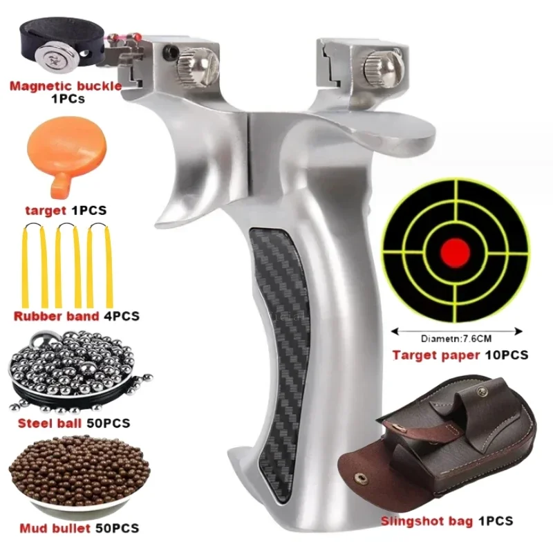 High Precision Outdoor Hunting Shooting Alloy Slingshot with Quality Rubber Band Professional Shooting Game Catapult
High Precision Outdoor Hunting Shooting Alloy Slingshot with Quality Rubber Band Professional Shooting Game Catapult