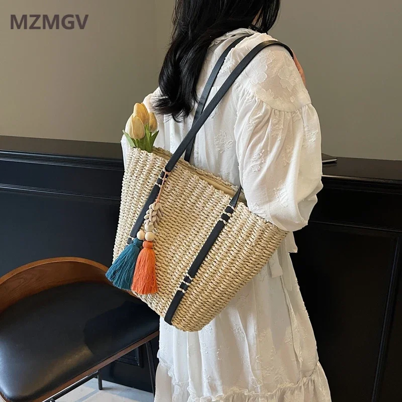 Summer Hand Woven Tassel Straw Bag Large Capacity Shopping Tote Bag Rattan Woven Handbags Female Shoulder Purse Bolsa Feminina
Summer Hand Woven Tassel Straw Bag Large Capacity Shopping Tote Bag Rattan Woven Handbags Female Shoulder Purse Bolsa Feminina