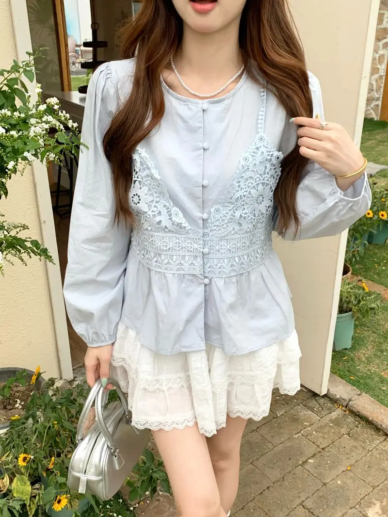 Elegant Long Sleeve Lace Patchwork Blouse Fake Two-Piece Shirt Design Korean Style Commute Wind Breathable Skin-Friendly Chin...
Elegant Long Sleeve Lace Patchwork Blouse Fake Two-Piece Shirt Design Korean Style Commute Wind Breathable Skin-Friendly Chin...