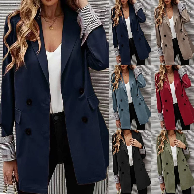 Women Fashion Autumn/winter Plaid Blazers and Jackets Work Office Lady Suit Slim Double Breasted Business Female Blazer Coat
Women Fashion Autumn/winter Plaid Blazers and Jackets Work Office Lady Suit Slim Double Breasted Business Female Blazer Coat