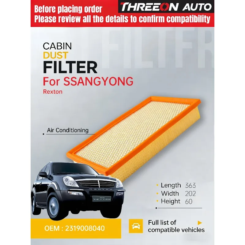 For SSANGYONG REXTON / REXTON II (GAB_) 2.3 3.2 RX230 02-06 for DAEWOO WESTGUARD Air Filter MA30101 SSANGYONG : 2319008040
For SSANGYONG REXTON / REXTON II (GAB_) 2.3 3.2 RX230 02-06 for DAEWOO WESTGUARD Air Filter MA30101 SSANGYONG : 2319008040