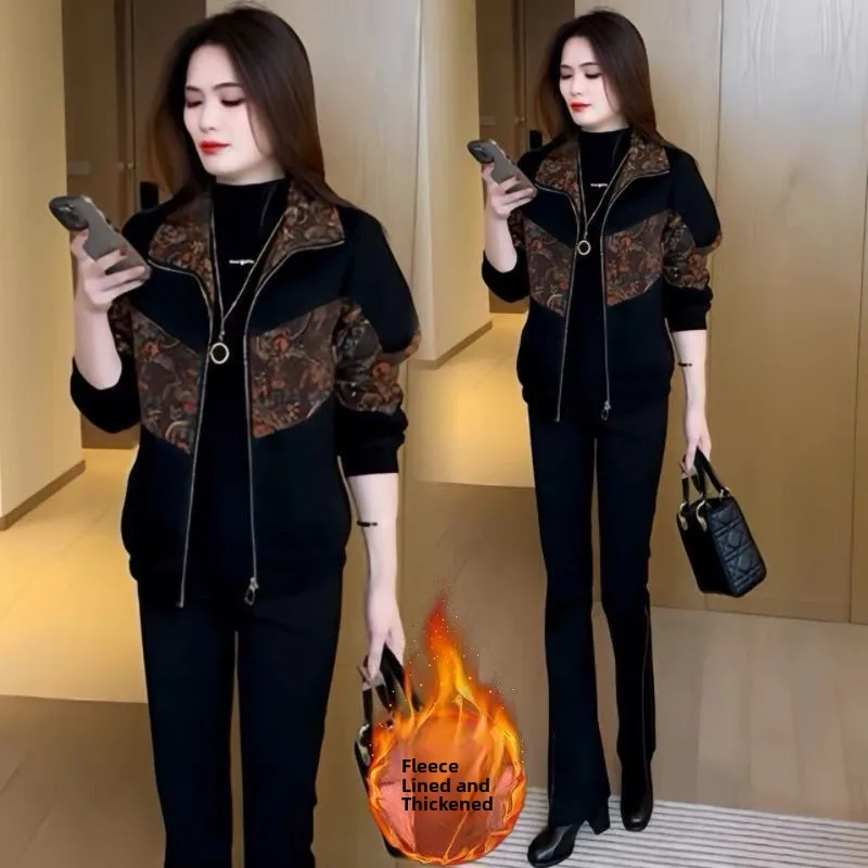 Fashionable Thickened Fleece Lined Printed Patchwork Women's Jacket Autumn Winter New Arrival Versatile Design Zipper Short Coat
Fashionable Thickened Fleece Lined Printed Patchwork Women's Jacket Autumn Winter New Arrival Versatile Design Zipper Short Coat