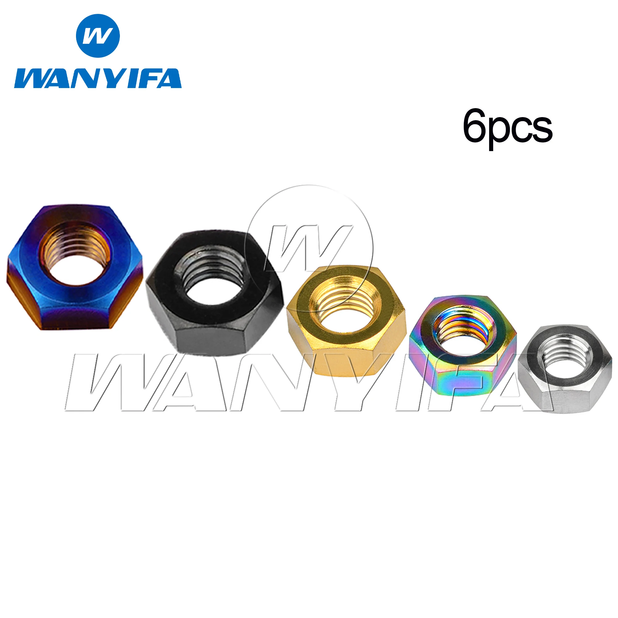 Wanyifa 6pcs Titanium Nuts M4 M5 M6 M8 Hex Hexagon Nuts for Bike Motorcycle Car Boat Fastener Parts
Wanyifa 6pcs Titanium Nuts M4 M5 M6 M8 Hex Hexagon Nuts for Bike Motorcycle Car Boat Fastener Parts