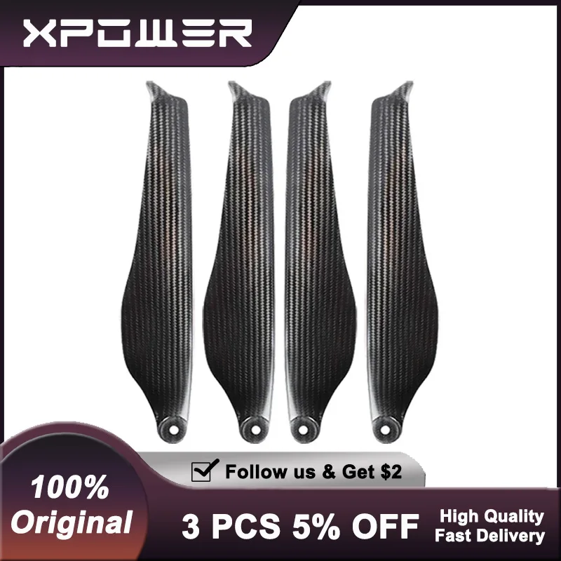 Xpower 15-50 Inch Carbon Fiber Folding Propellers Low-Noise Blades for T-MOTOR Heavy-Load Drones
Xpower 15-50 Inch Carbon Fiber Folding Propellers Low-Noise Blades for T-MOTOR Heavy-Load Drones