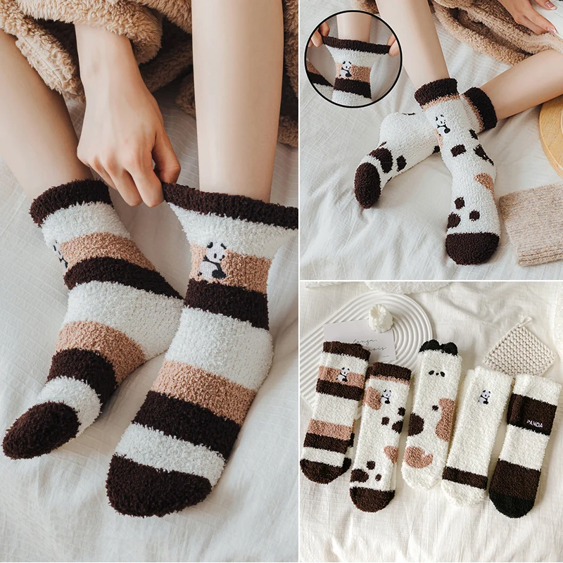 Women Socks Winter Cute Panda Coral Fleece Fuzzy Socks Female Autumn Thicken Happy Funny Socks For Girl Warm Fluffy Floor Socks
Women Socks Winter Cute Panda Coral Fleece Fuzzy Socks Female Autumn Thicken Happy Funny Socks For Girl Warm Fluffy Floor Socks