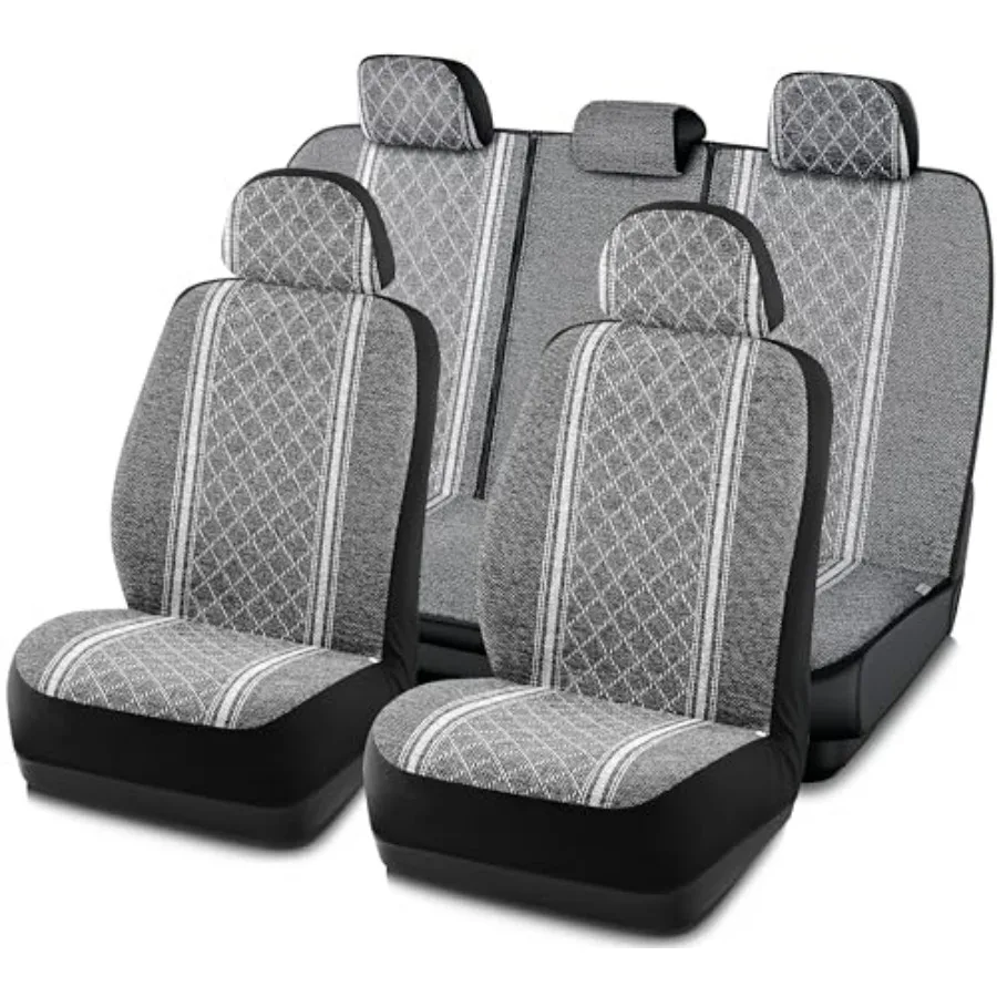 Gray Diamond Bucket Seat Covers for Baja Blanket Jacquard Fabric Low Back Full Set Airbag Compatible Universal Fit for Most Car
Gray Diamond Bucket Seat Covers for Baja Blanket Jacquard Fabric Low Back Full Set Airbag Compatible Universal Fit for Most Car