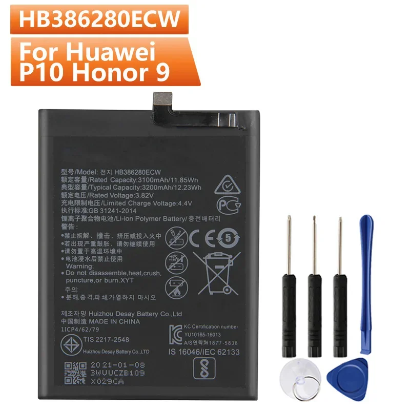 HB386280ECW Replacement Phone Battery For Huawei Honor 9 P10 Ascend P10 STF-AL10 STF-L09 Battery with Tools
HB386280ECW Replacement Phone Battery For Huawei Honor 9 P10 Ascend P10 STF-AL10 STF-L09 Battery with Tools