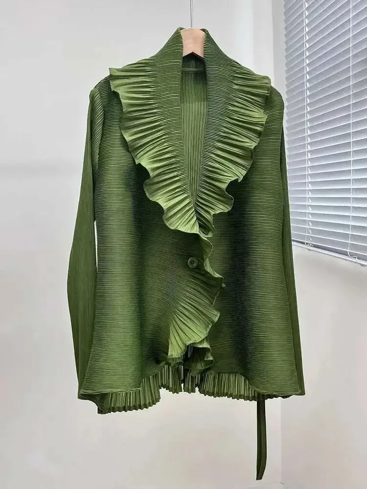 ALSEY Miyake 2021, новая летняя одежда, модная плиссированная рубашка с рюшами, женская блузка с длинными рукавами и одной пуговицей
ALSEY Miyake 2021, новая летняя одежда, модная плиссированная рубашка с рюшами, женская блузка с длинными рукавами и одной пуговицей