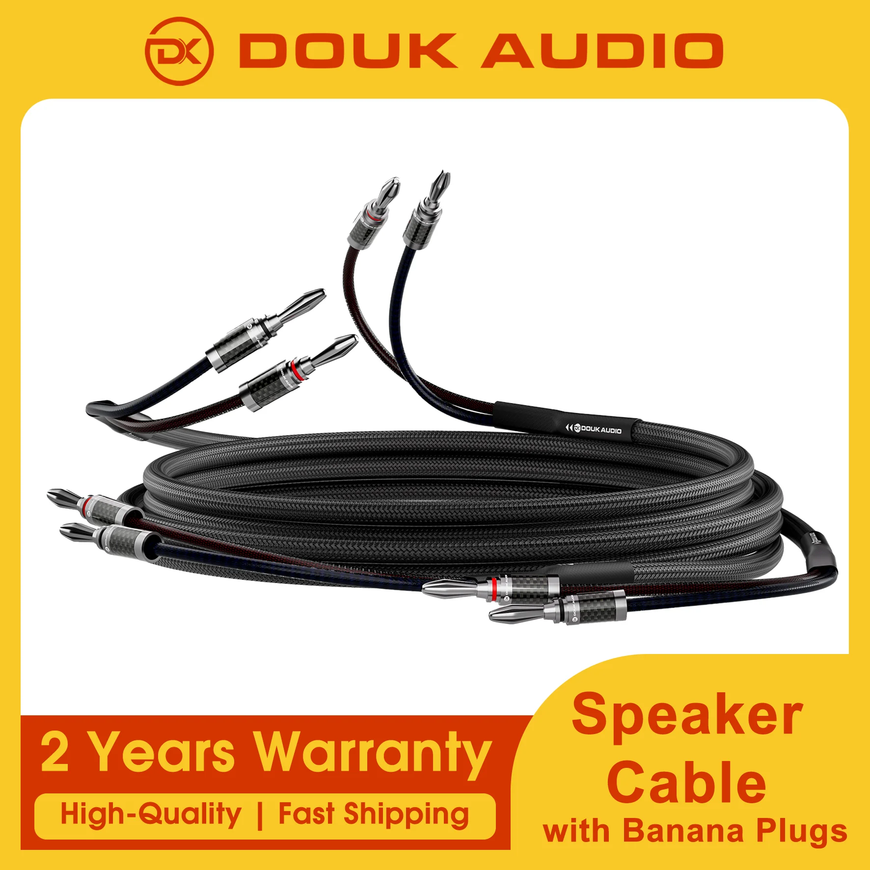 Douk Audio HiFi Speaker Cable OFC Conductor Banana Plugs Beryllium Copper Rhodium Plated for Amplifier Home Theater 1.5M/5Ft
Douk Audio HiFi Speaker Cable OFC Conductor Banana Plugs Beryllium Copper Rhodium Plated for Amplifier Home Theater 1.5M/5Ft