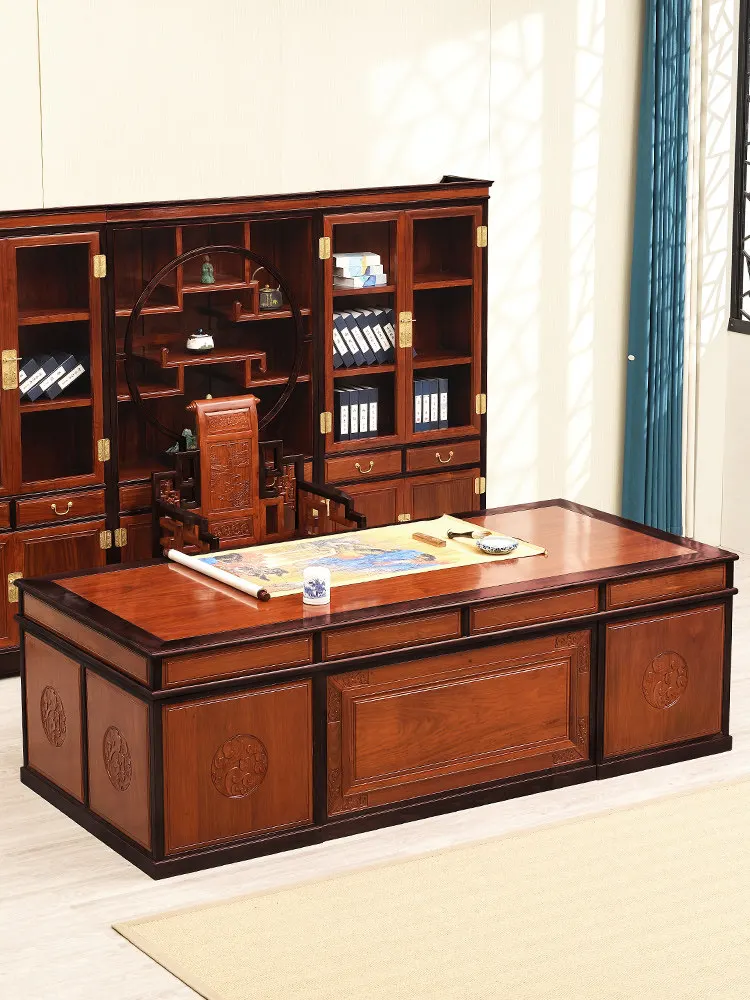 PYJ mahogany new Chinese solid wood hedgehog red sandalwood study desk combination
PYJ mahogany new Chinese solid wood hedgehog red sandalwood study desk combination