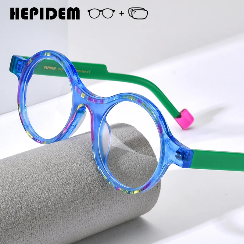 HEPIDEM Myopia Prescription Eyeglasses Anti Blue Progressive Optical Lenses Eyewear Women Acetate Round Glasses 9351
HEPIDEM Myopia Prescription Eyeglasses Anti Blue Progressive Optical Lenses Eyewear Women Acetate Round Glasses 9351