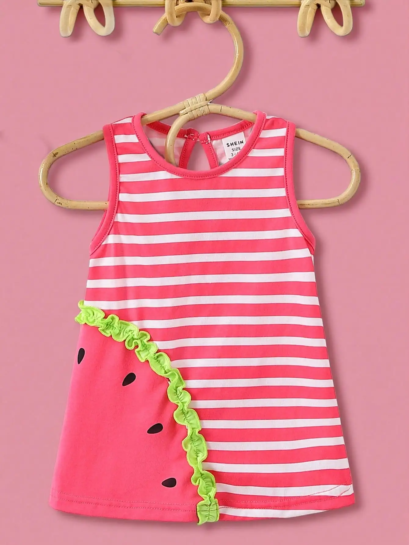 Baby Girl Summer Striped Spliced Ruffle Trim Sleeveless Casual Dress With Round Neck
Baby Girl Summer Striped Spliced Ruffle Trim Sleeveless Casual Dress With Round Neck