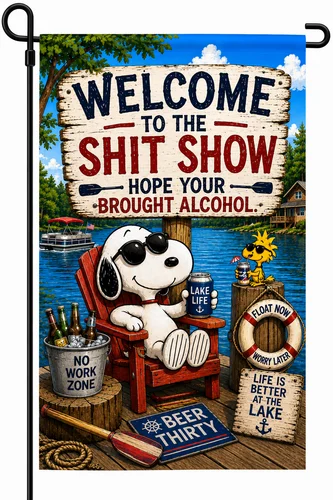 Garden Flag 12x18 double side Snoopy Woodstock Welcome Sh*t show Beer Custom TTN
Garden Flag 12x18 double side Snoopy Woodstock Welcome Sh*t show Beer Custom TTN