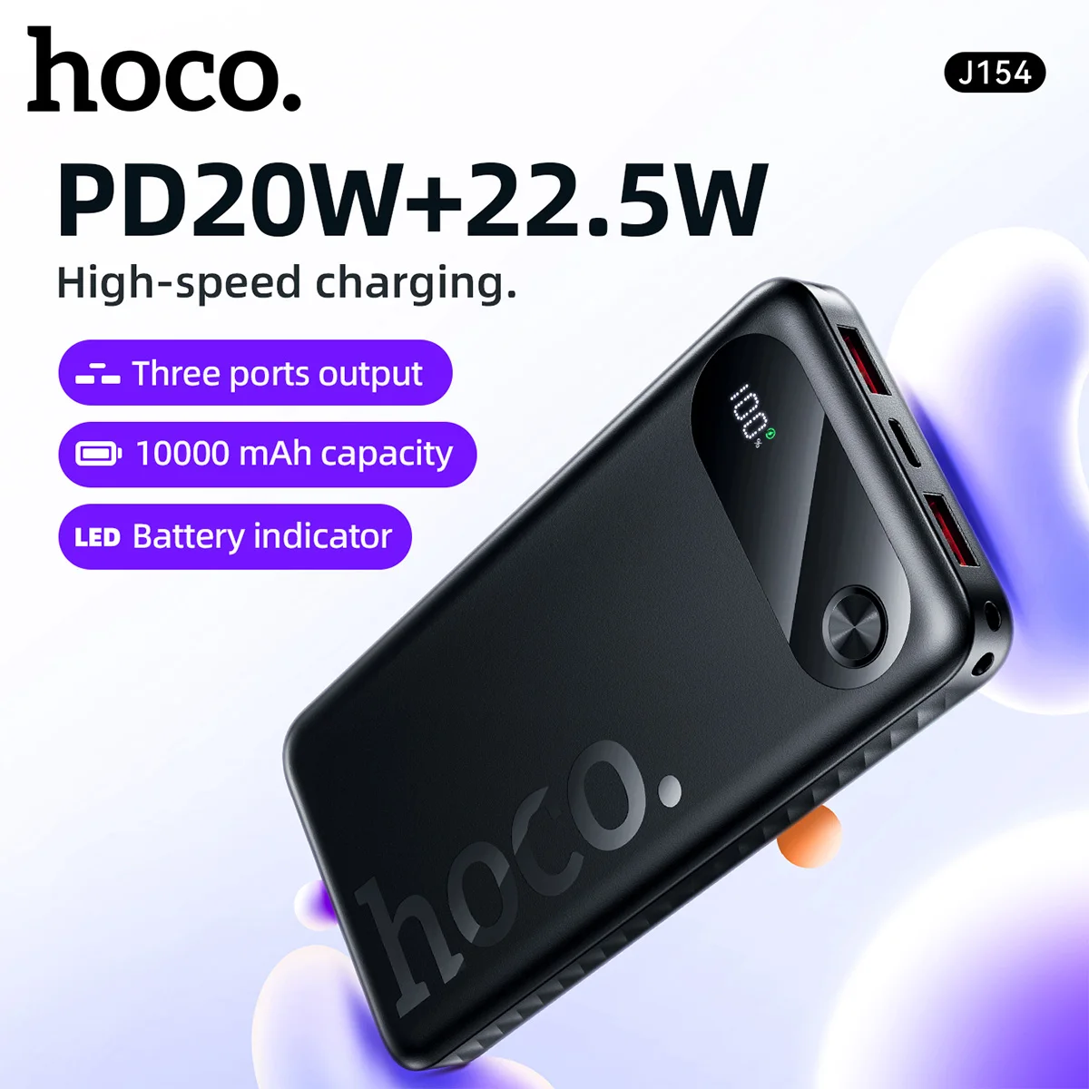 HOCO CCC Certified 10000mAh PD20W USB C Fast Charging LED Digital Display Power Bank USB A 22.5W Quick Charge PD Extra Battery
HOCO CCC Certified 10000mAh PD20W USB C Fast Charging LED Digital Display Power Bank USB A 22.5W Quick Charge PD Extra Battery