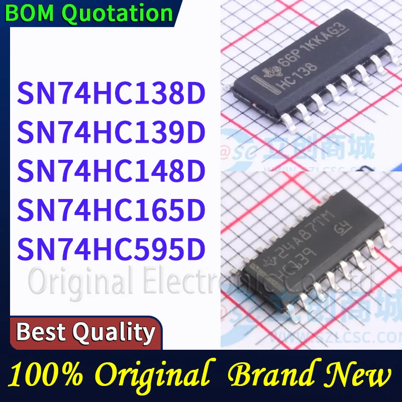 20 шт./лот SN74HC138D SN74HC139D SN74HC148D SN74HC165D SN74HC595D В наличии Оригинальные высококачественные компоненты
20 шт./лот SN74HC138D SN74HC139D SN74HC148D SN74HC165D SN74HC595D В наличии Оригинальные высококачественные компоненты