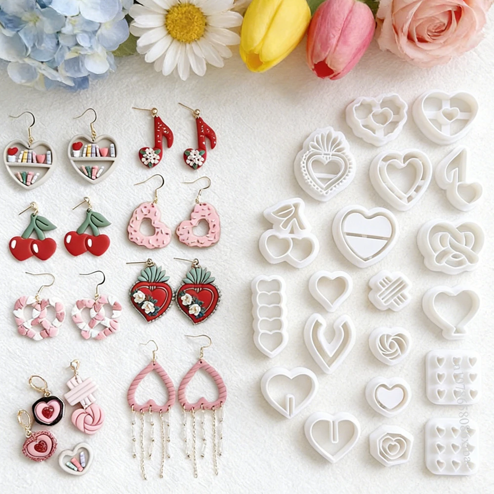 Valentine 's Heart Polymer Clay Cutters Sweet Strawberry Cherry Dessert Earrings Jewelry Pendant Making Pottery Clay Tools Mold
Valentine 's Heart Polymer Clay Cutters Sweet Strawberry Cherry Dessert Earrings Jewelry Pendant Making Pottery Clay Tools Mold