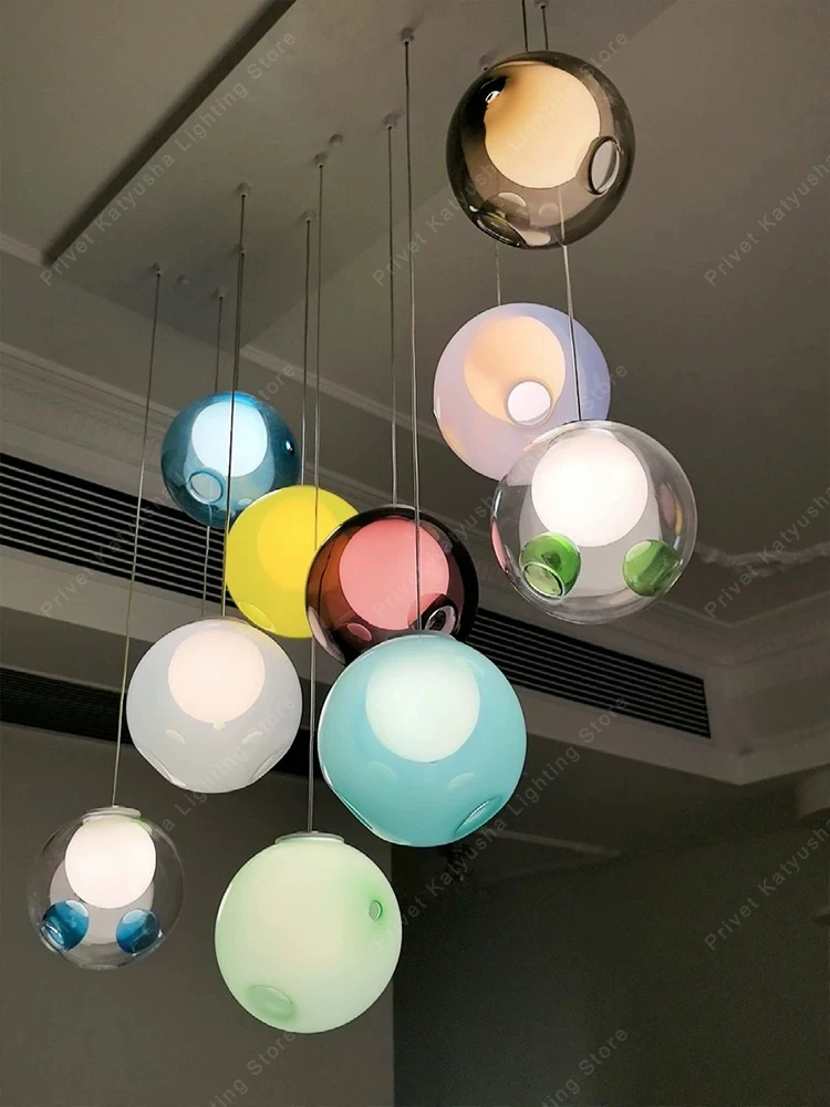 1/5/16PCS Colorful Glass Ball Pendant Light Modern Handmade Boho for Living Room Dining Room Decor Vintage Sputnik Light Fixture
1/5/16PCS Colorful Glass Ball Pendant Light Modern Handmade Boho for Living Room Dining Room Decor Vintage Sputnik Light Fixture