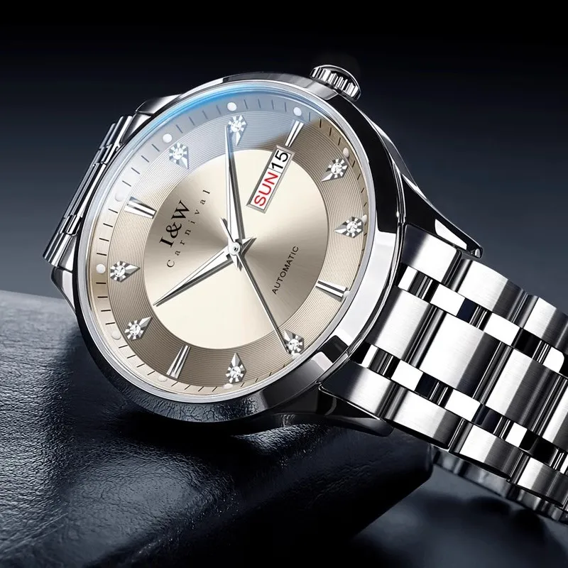 CARNIVAL Man Watch Luxury Stainless Steel Dress Automatic Mechanical Wristwatches 50M Waterproof NH36 Clock for Men Reloj Hombre
CARNIVAL Man Watch Luxury Stainless Steel Dress Automatic Mechanical Wristwatches 50M Waterproof NH36 Clock for Men Reloj Hombre