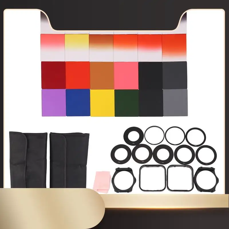 24Pcs ND + Graduated Filters + 9Pcs Adapter Ring, Lens Hood Filter Holder For Cokin P Series-N36R
24Pcs ND + Graduated Filters + 9Pcs Adapter Ring, Lens Hood Filter Holder For Cokin P Series-N36R