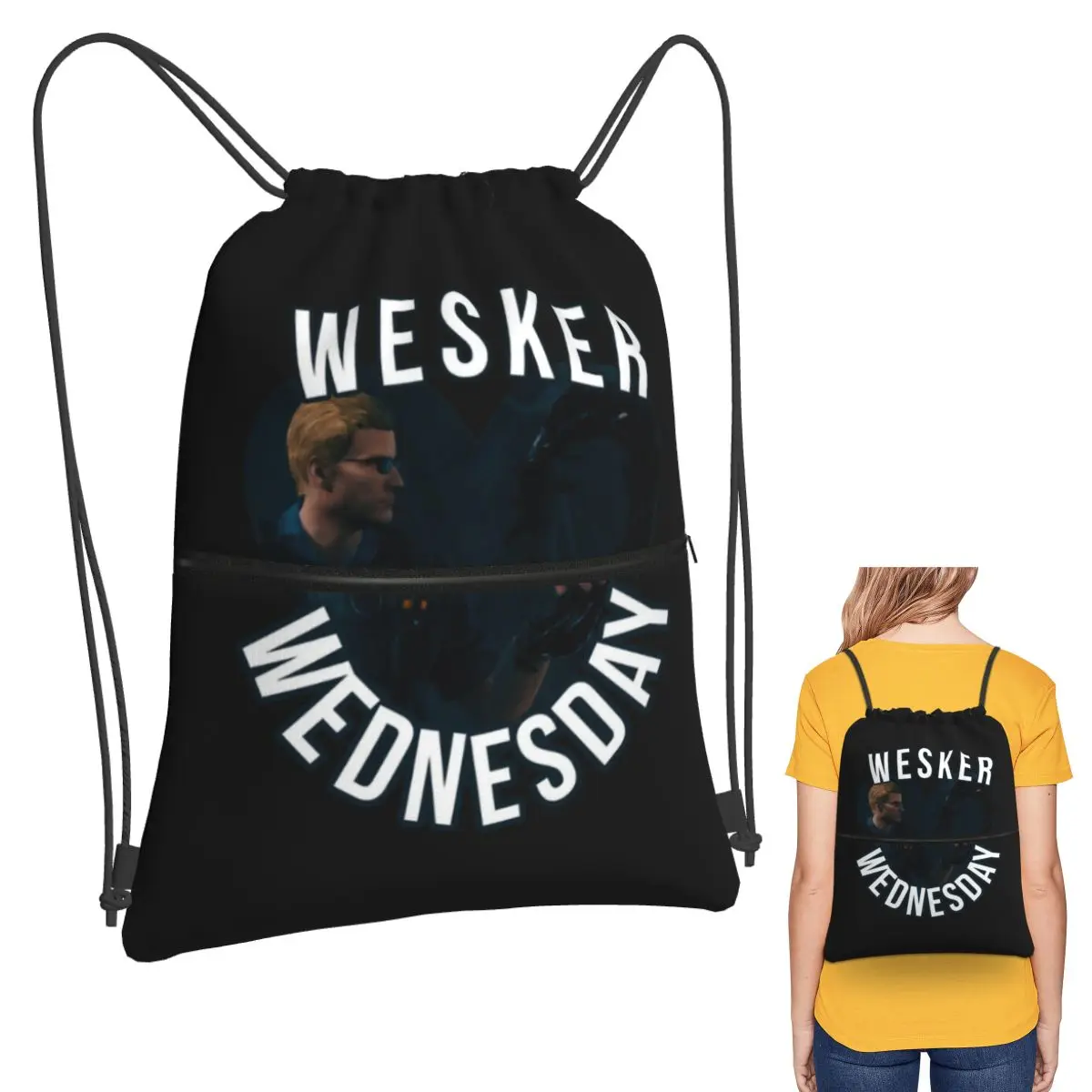 On Wednesdays We Wear Wesker Albert Backpacks Fashion Drawstring Bundle Pocket Sports Bag Book Bags for Man Woman School
On Wednesdays We Wear Wesker Albert Backpacks Fashion Drawstring Bundle Pocket Sports Bag Book Bags for Man Woman School