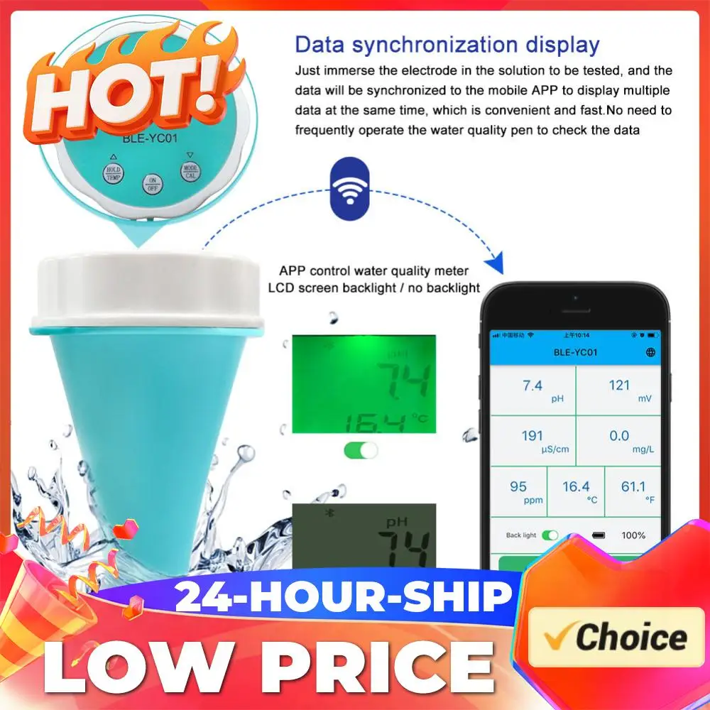 Water Quality Analyzer 6 in 1 Smart Floating Swimming Pool Water Analyzer APP Online Monitor Drinking Water Quality Test Meter
Water Quality Analyzer 6 in 1 Smart Floating Swimming Pool Water Analyzer APP Online Monitor Drinking Water Quality Test Meter