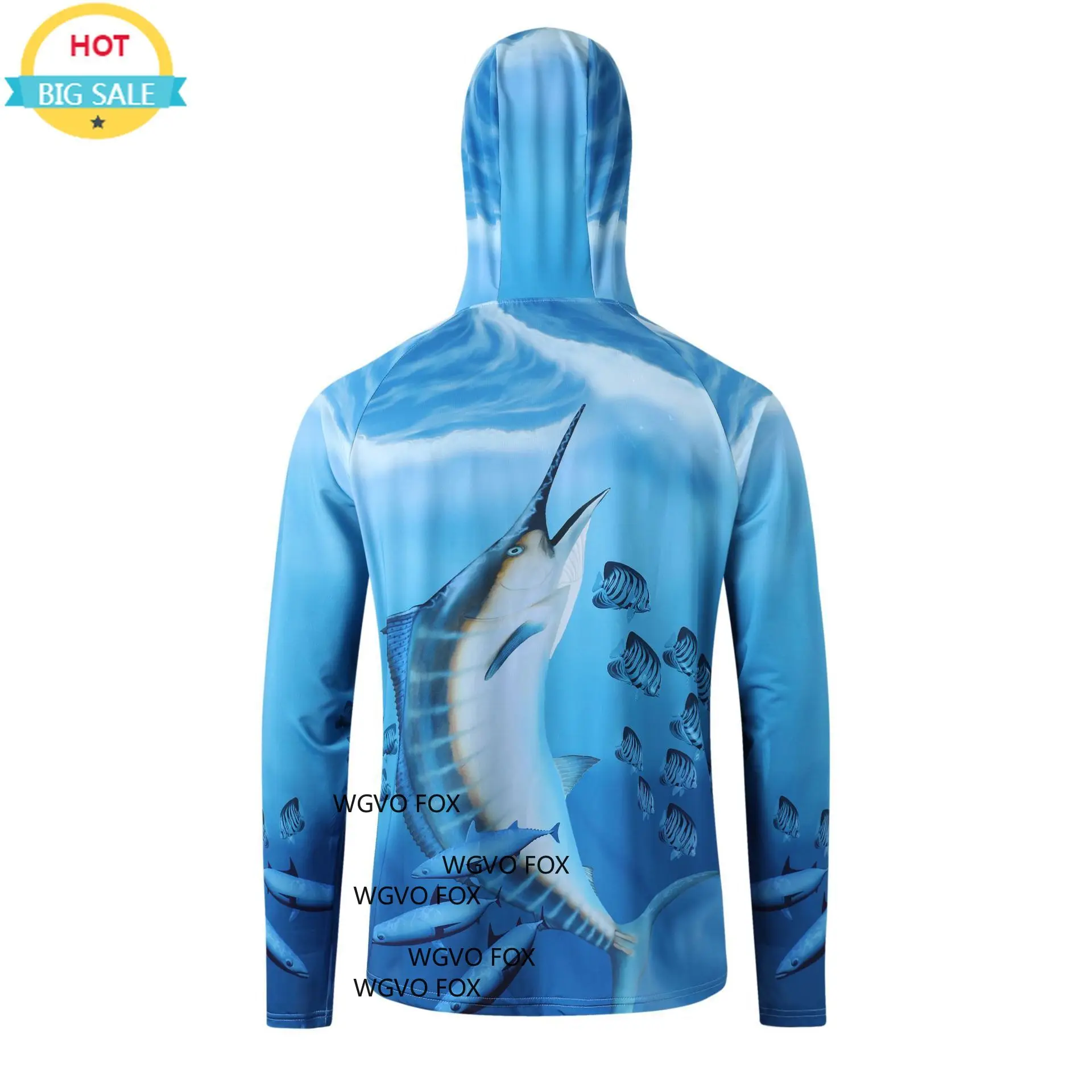 New Summer Men's Breathable Quick Dry Fishing Shirt with Ocean Pattern Hood and Sun Mask
New Summer Men's Breathable Quick Dry Fishing Shirt with Ocean Pattern Hood and Sun Mask