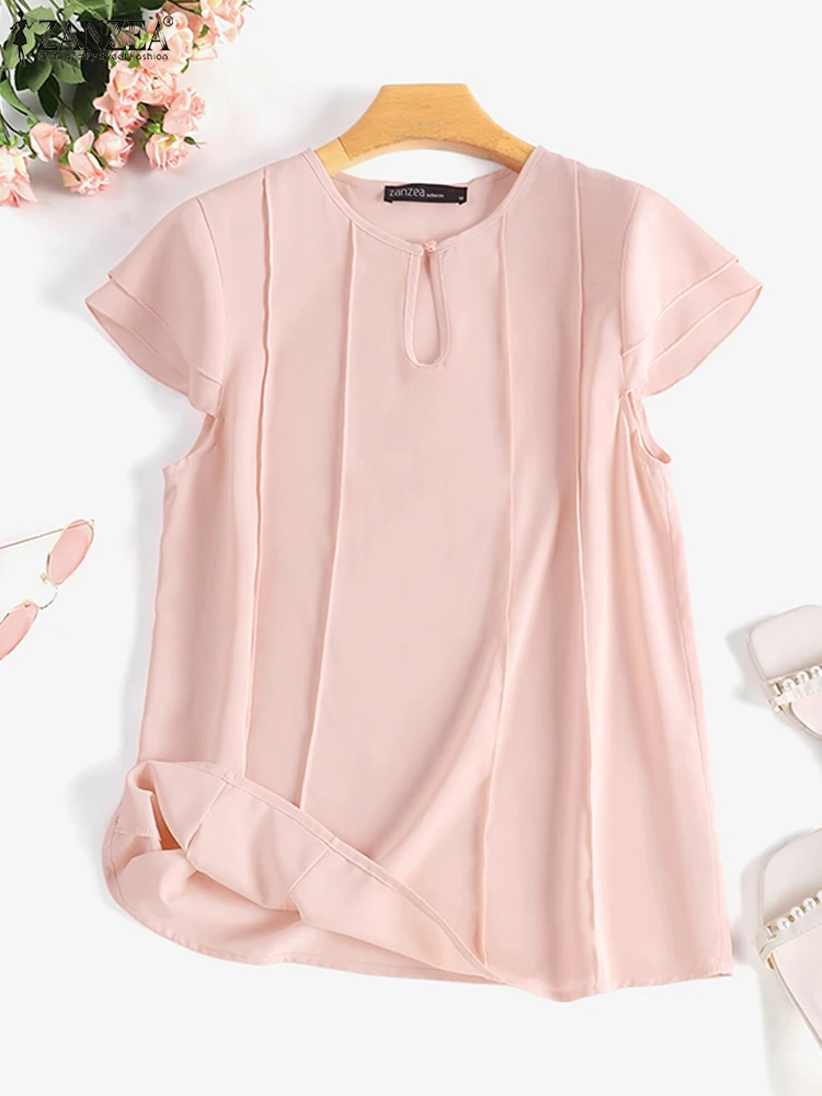 2025 Summer Short Sleeve Shirt ZANZEA Elegant Women OL Work Blouse Casual Solid Holiday Tops Tunic Female Office Blusas Chemise
2025 Summer Short Sleeve Shirt ZANZEA Elegant Women OL Work Blouse Casual Solid Holiday Tops Tunic Female Office Blusas Chemise