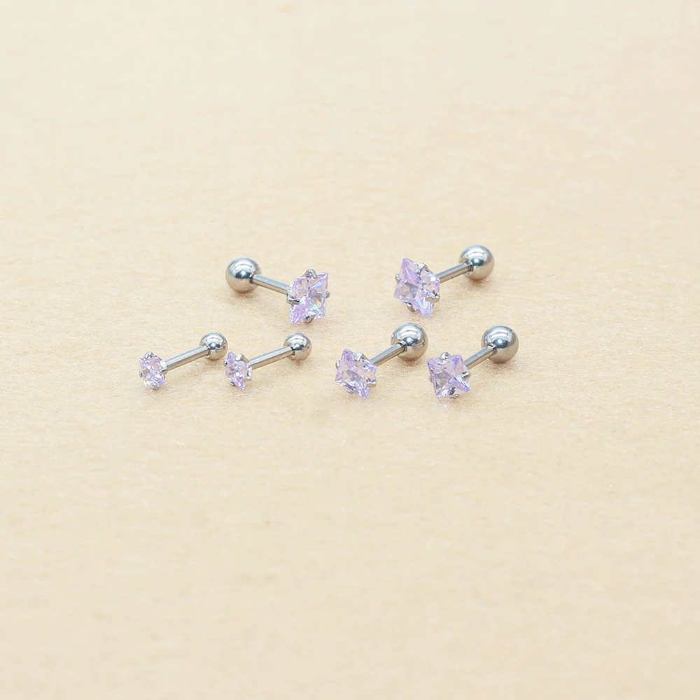2025 New Arrival uxury Stainless Steel Stud Earrings For Women Light Purple Square Zircon Jewelry Gift 1.2*6MM
2025 New Arrival uxury Stainless Steel Stud Earrings For Women Light Purple Square Zircon Jewelry Gift 1.2*6MM