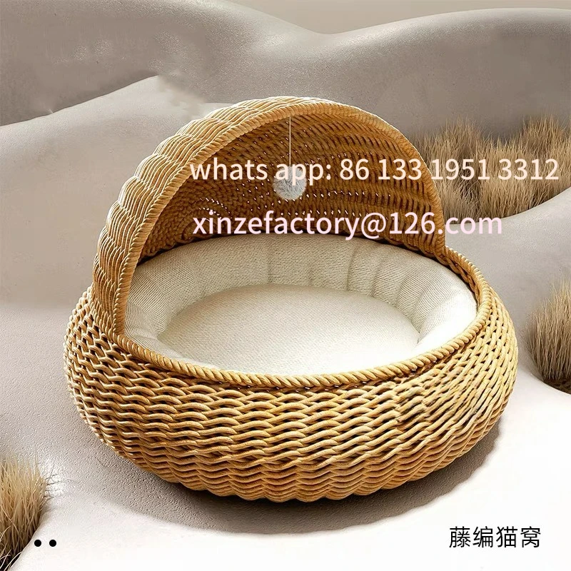 Customizable Willow Cat Nest Summer Handmade Rattan Universal Pet Nest Semi-closed
Customizable Willow Cat Nest Summer Handmade Rattan Universal Pet Nest Semi-closed