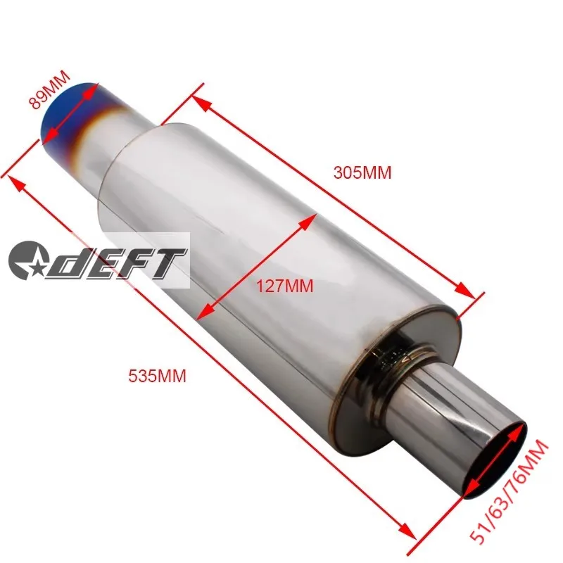 51/63/76MM To 89MM 3.5" Car Exhaust Pipe Mufflers Tail Universal High Quality Stainless Steel Exhaust Systems Racing Mufflers
51/63/76MM To 89MM 3.5" Car Exhaust Pipe Mufflers Tail Universal High Quality Stainless Steel Exhaust Systems Racing Mufflers